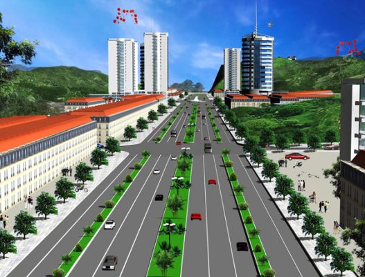 Tuyến đường đô thị từ thành phố Tuyên Quang đi trung tâm huyện Yên Sơn mới có tổng chiều dài 9,8 km . Ảnh minh họa